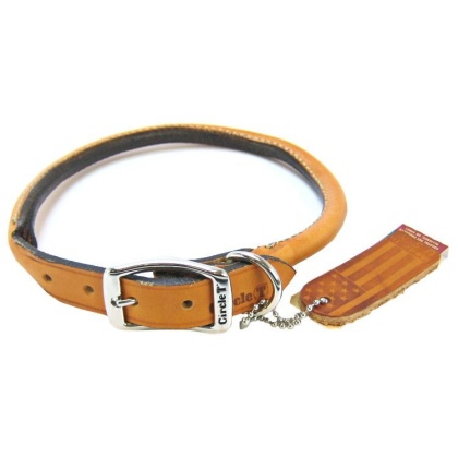 Circle T Leather Round Collar - Tan - 18\
