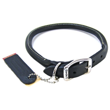 Circle T Pet Leather Round Collar - Black - 18\
