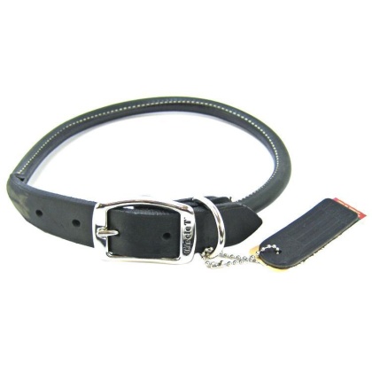 Circle T Pet Leather Round Collar - Black - 22\