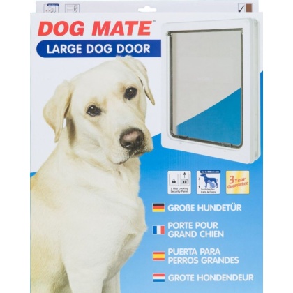 Dog Mate Multi Insulation Dog Door - White - Large (Dogs up to 25\