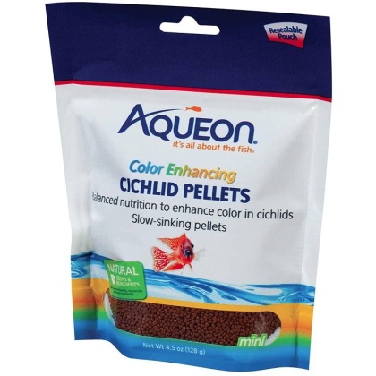Aqueon Color Enhancing Cichlid Food Pellets - 4.5 oz
