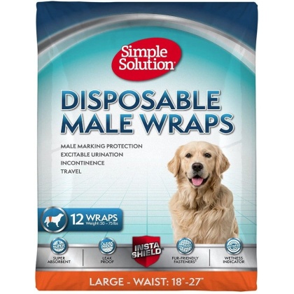 Simple Solution Disposable Male Wraps - Large - 12 Count