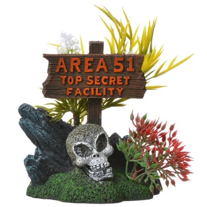 Exotic Environments Area 51 Top Secret Sign Aquarium Ornament - 3\