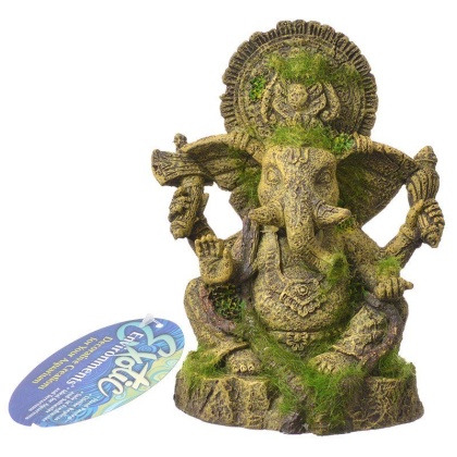 Exotic Environments Ganesha Statue with Moss Aquarium Ornament - 4.75\