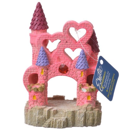 Exotic Environments Pink Heart Castle Aqiarum Ornament - Large - (4.5\