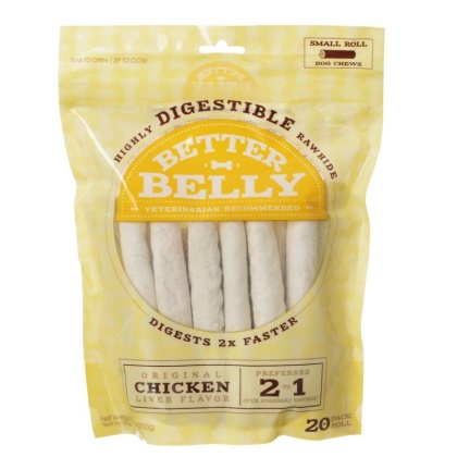 Better Belly Rawhide Chicken Liver Rolls - Small - 20 Count