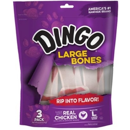 Dingo Meat in the Middle Rawhide Chew Bones - Large - 8.5\