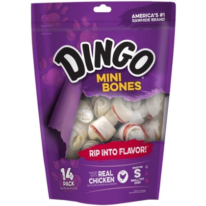 Dingo Meat in the Middle Rawhide Chew Bones - Mini - 2.5\