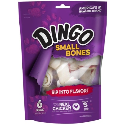 Dingo Meat in the Middle Rawhide Chew Bones - Small - 4\