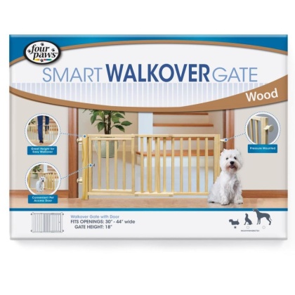 Four Paws Walk Over Wood Safety Gate with Door - 30\