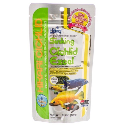 Hikari Cichlid Excel Sinking Fish Food - Mini Pellet - 3.5 oz
