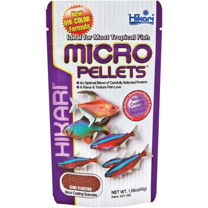 Hikari Micro Pellets for Tetras, Barbs & Small Fish - 1.58 oz