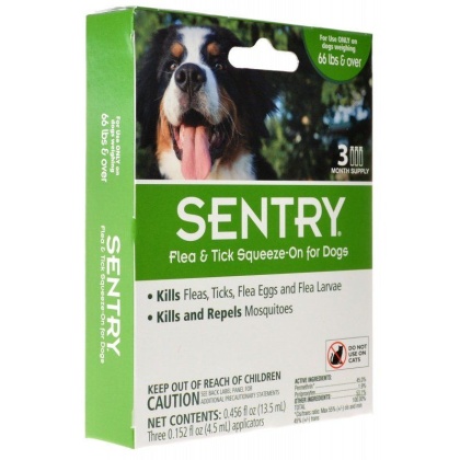 Sentry Flea & Tick Squeeze-On for Dogs - X-Large - 3 Count - (Dogs 66+ lbs)