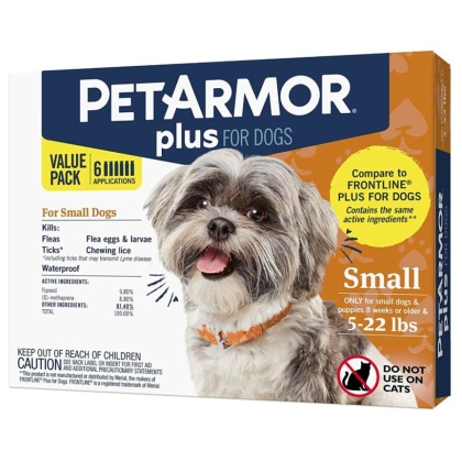 PetArmor Plus Flea and Tick Topical Treatment for Small Dogs 4-22 lbs - 3 count