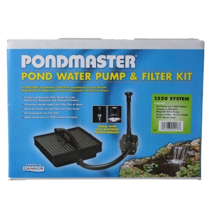 Pondmaster Garden Pond Filter System Kit - Model 1350 - 350 GPH (Up to 800 Gallons)