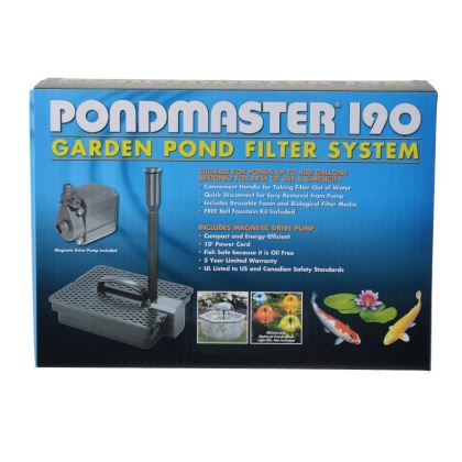 Pondmaster Garden Pond Filter System Kit - Model 190 - 190 GPH (Up to 400 Gallons)