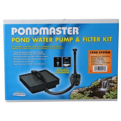 Pondmaster Garden Pond Filter System Kit - Model 1700 - 700 GPH (Up to 1,400 Gallons)