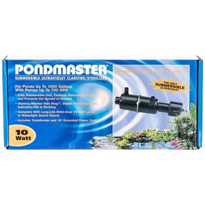 Pondmaster Submersible Ultraviolet Clarifier & Sterilizer - 10 Watts - 700 GPH (1,500 Gallons - .75\