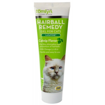 Tomlyn Laxatone Hairball Remedy Gel for Cats - Catnip Flavor - 4.25 oz