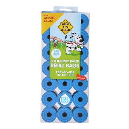 Bags on Board Waste Pick Up Refill Bags - Blue - 315 Bags