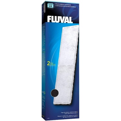 Fluval Underwater Filter Stage 2 Polyester/Carbon Cartridges - U4 Filter Cartridge (2 Pack)