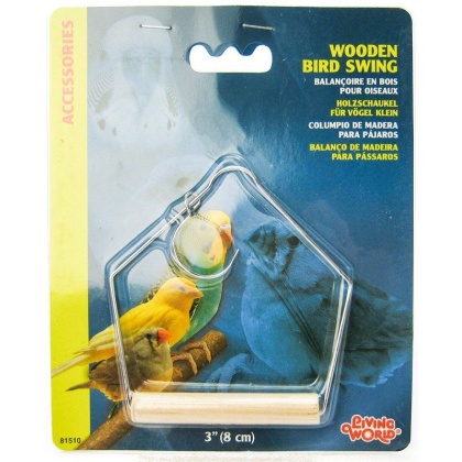 Living World Wood Perch Bird Swings - 3\