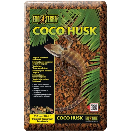 Exo Terra Coco Husk Coconut Fiber Bedding for Reptile Terrariums - 8 qt