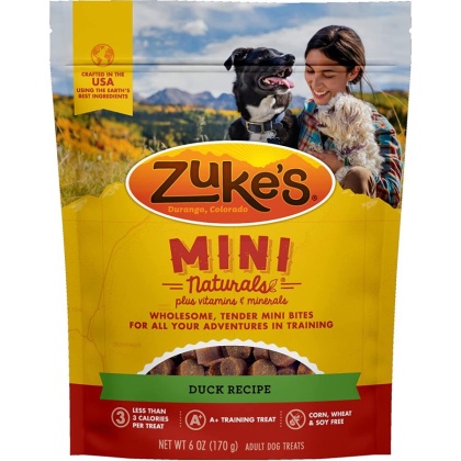 Zuke\'s Mini Naturals Moist Dog Treats - Delicious Duck Recipe - 6 oz