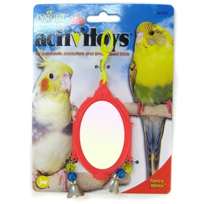 JW Insight Fancy Mirror Bird Toy - Assorted - Fancy Mirror Bird Toy - Assorted Colors