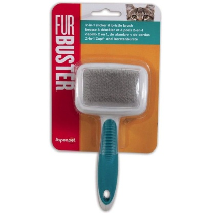 JW Pet Furbuster 2-In-1 Slicker and Bristle Brush for Cats - 1 count
