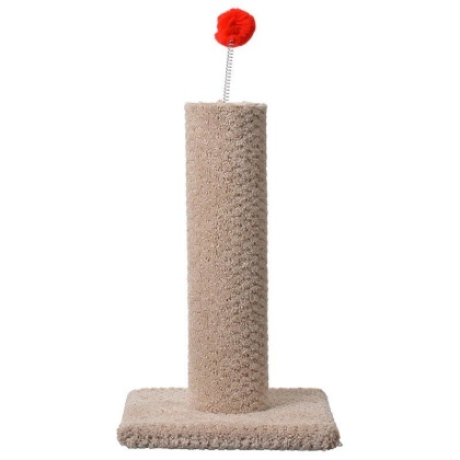Classy Kitty Carpeted Cat Post with Spring Toy - 16\