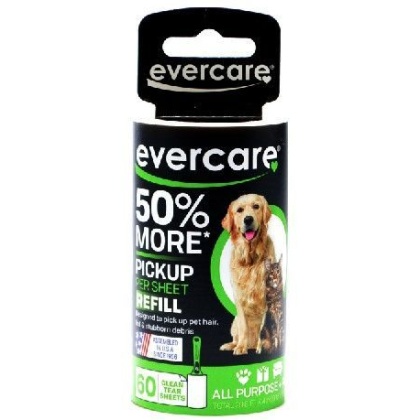 Evercare Pet Hair Adhesive Roller Refill Roll - 60 Sheets - (29.8\' Long x 4\