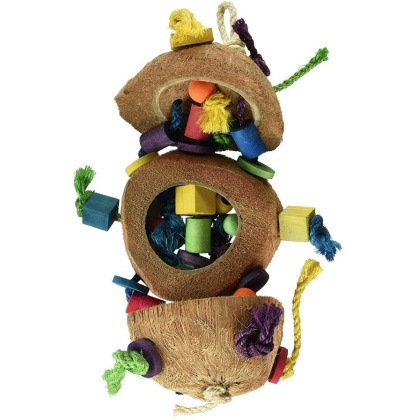Penn Plax Natural Coconut Bird Kabob with Wood & Sisal - 1 Pack - (Approx. 15\