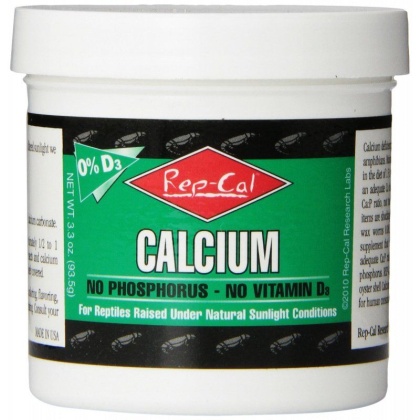 Rep Cal Phosphorus Free Calcium without Vitamin D3 - Ultrafine Powder - 3.3 oz