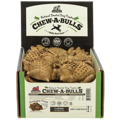 Redbarn Pet Products Chew-A-Bulls Horned Toad Dental Dog Treats Large - 25 count