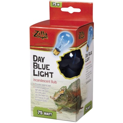 Zilla Incandescent Day Blue Light Bulb for Reptiles - 75 Watt