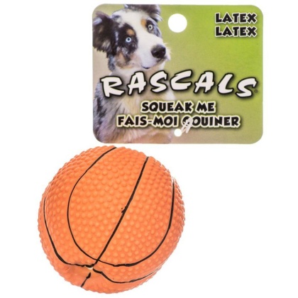 Rascals Latex Basketball Dog Toy - 2.5