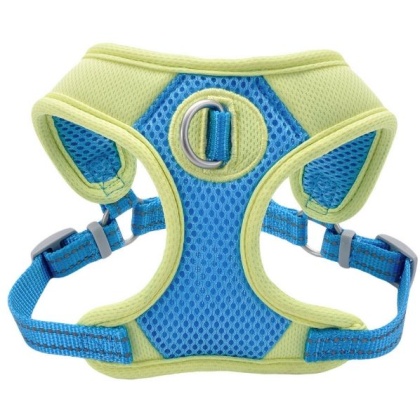 Coastal Pet Pro Reflective Mesh Dog Harness Aqua with Neon Yellow 5/8\