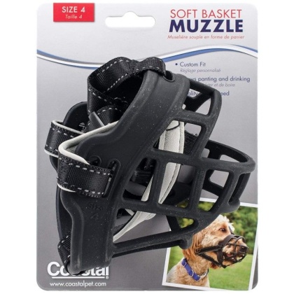 Coastal Pet Soft Basket Muzzle for Dogs Black - Size 4