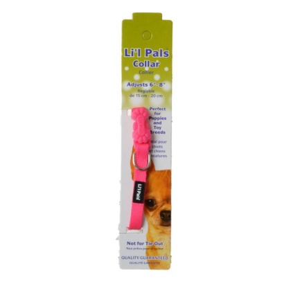 Li'l Pals Adjustable Nylon Collar - Neon Pink - 6