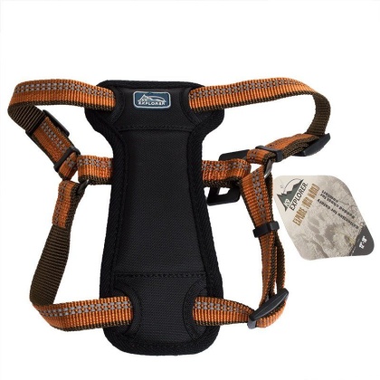 K9 Explorer Reflective Adjustable Padded Dog Harness - Campfire Orange - Fits 12