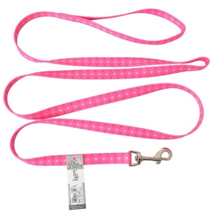 Pet Attire Styles Polka Dot Pink Dog Leash - 6' Long x 5/8