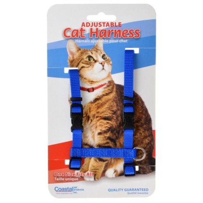 Tuff Collar Nylon Adjustable Cat Harness - Blue - Girth Size 10