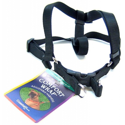 Coastal Pet Comfort Wrap Adjustable Harness - Black - Medium (Girth Size 20