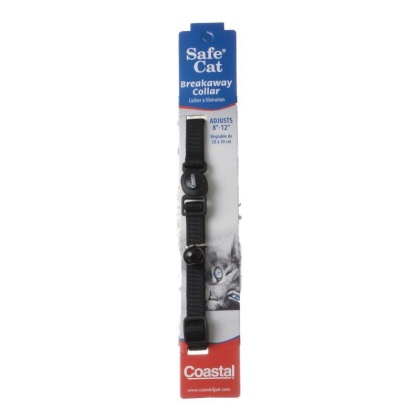 Coastal Pet Safe Cat Nylon Adjustable Breakaway Collar - Black - 8