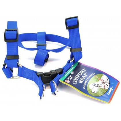 Tuff Collar Comfort Wrap Nylon Adjustable Harness - Blue - Large (Girth Size 26\