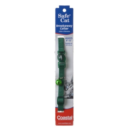 Coastal Pet Safe Cat Nylon Adjustable Breakaway Collar - Hunter Green - 8