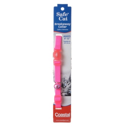 Coastal Pet Safe Cat Nylon Adjustable Breakaway Collar - Neon Pink - 8
