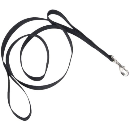 Loops 2 Double Nylon Handle Leash - Black - 6\