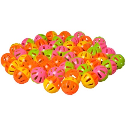 AE Cage Company Happy Beaks Small Round Rattle Ball Bird Toy  - 48 count